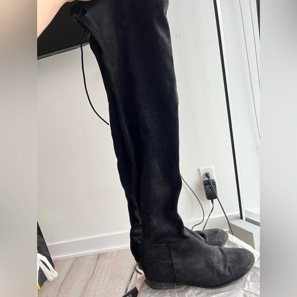 Women Black Suede Over the Knee Boots - Picture 1 of 3